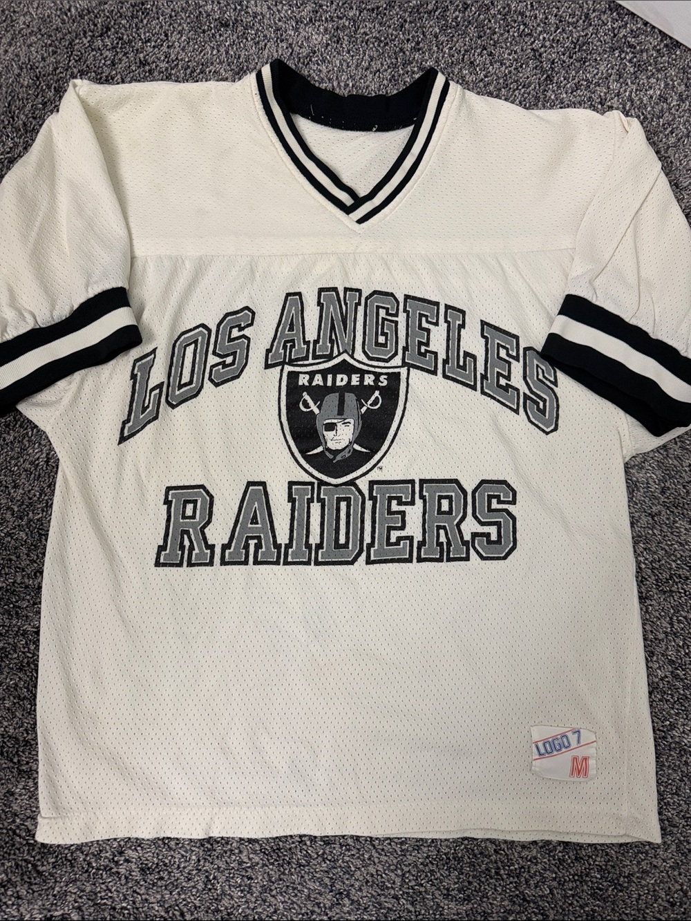 VTG Los Angeles Raiders White and Black Mesh Jersey